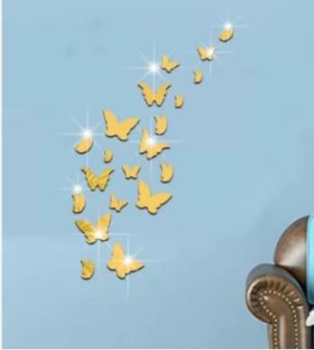 Perfect Dealz Gold Butterfly Mirror Wall Stickers