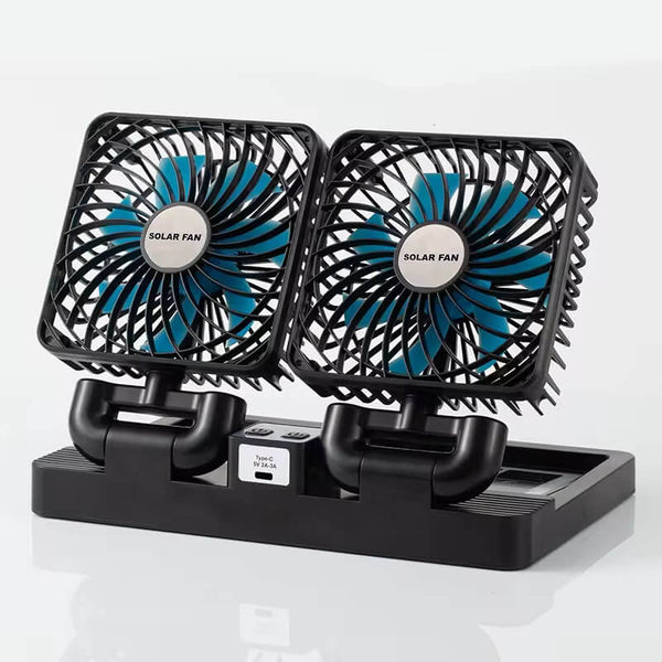 Perfect Dealz Desktop Rotatable Double Solar Charging Fan