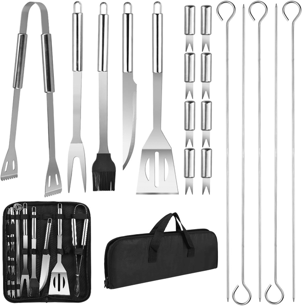 Perfect Dealz 18 Piece Stainless Steel Barbecue Portable Grill Tools Set