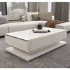 Chic Centre Coffee Table in a modern living room, showcasing its sleek design and functionality.