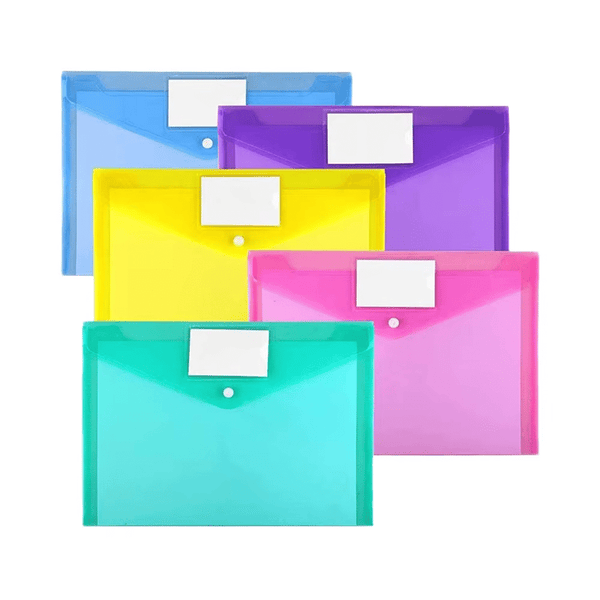 Perfect Dealz 12 Piece A4 Document File Folders with Label Pocket and Button Closure
