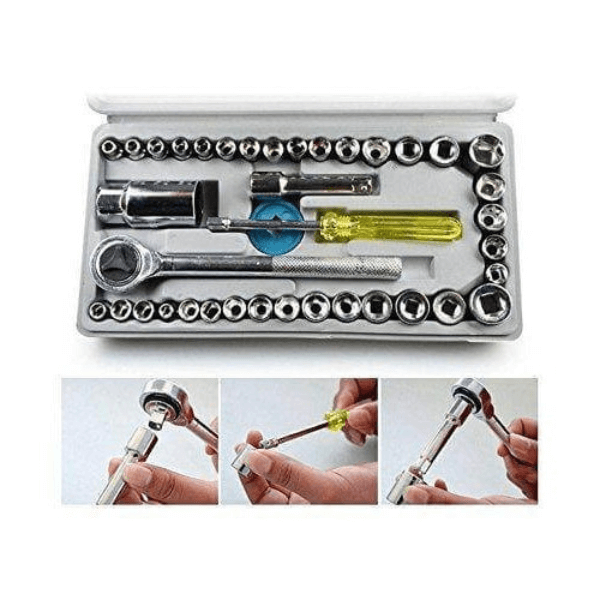 Perfect Dealz Small 40 Pcs Combination Socket Wrench Set