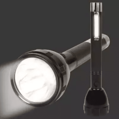 Pro High-Power Flashlight illuminating dark areas with powerful brightness.