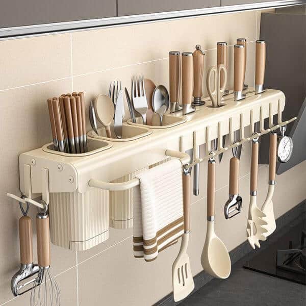 Perfect Dealz 50cm Wall Mounted Kitchen Tool Cutlery Holder