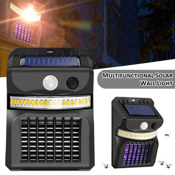 UV Mosquito Killer & Outdoor Lamp with solar panel and insect attracting light.