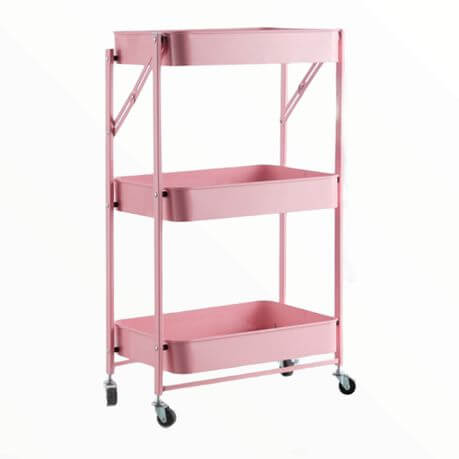 3 Tier Foldable Trolley Organizer Rack with Wheels image 4