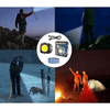 3-in-1 Rechargeable LED Utility Headlamp in outdoor scenes showcasing hands-free lighting during activities.