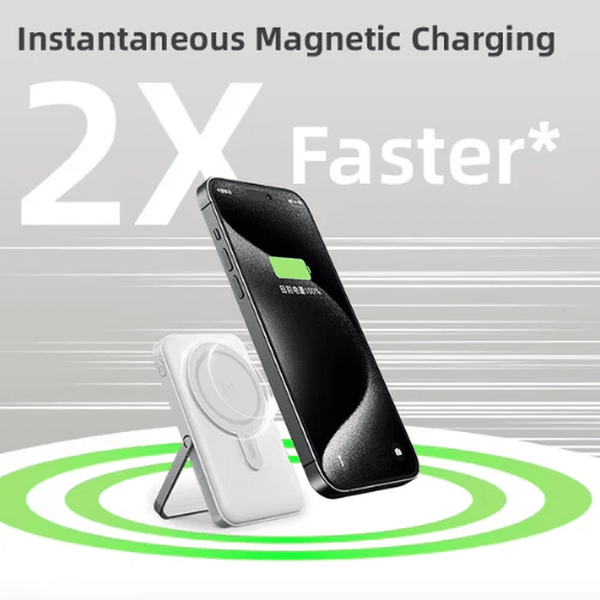 10000mAh Magnetic Power Bank with Phone Stand image 1