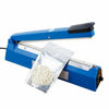 400mm Impulse Sealer sealing a bag filled with small beads, designed for efficient packaging.