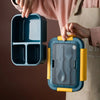 3-Compartment Microwave-Safe Bento Lunch Container with utensils, perfect for kids and office use.