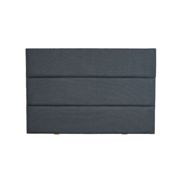 3 Panel Headboard in grey fabric with modern three-panel design for stylish bedroom decor.