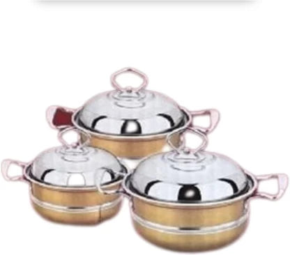 3-Piece Stainless Steel Non-Stick Cookware Set