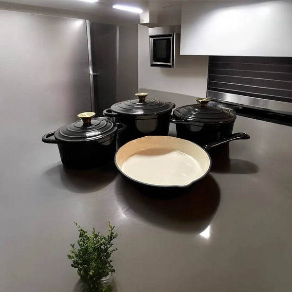 Perfect Dealz 7pcs Enamel Cast Iron Cookware Set