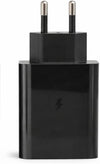 3-Port Power Adapter Charging Charger, black wall charger with two prongs for efficient device charging.