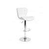 Adjustable Counter Bar Chair Stool in white PU leather with a chrome base for modern kitchen and bar seating.