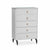 Coastal Breeze 5 Drawer Storage Chest with gold knobs and a sleek design, perfect for organizing clothing and essentials.