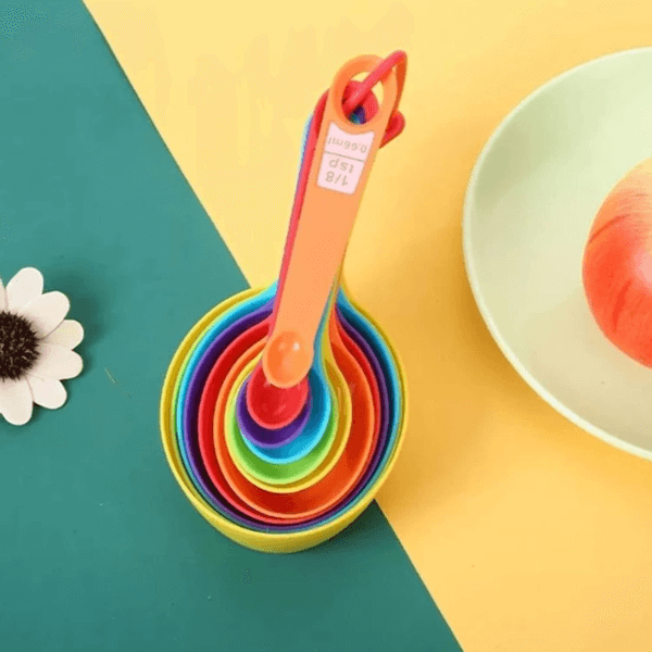 Perfect Dealz 12Pcs Plastic Colorful Measuring Cups and Spoons Set