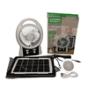 Perfect Dealz 6 Inch Portable Rechargeable Fan with LED Light and Solar Panel