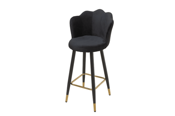 Elegant Curved Velvet Bar Stool image 0
