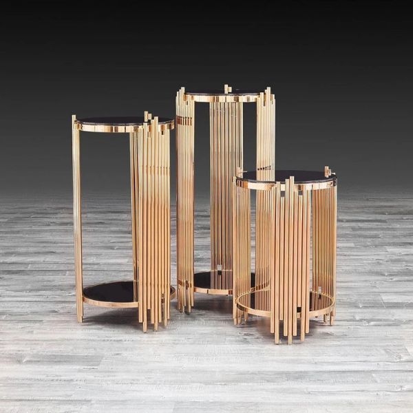 3 Piece Gold Display Stands