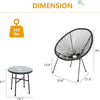 3 Piece Outdoor Acapulco Chairs Set