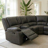 Modern Upholstered 3 Seater Couch in a stylish living room, featuring a recliner and sleek design.