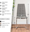 Enzo Faux Leather C Frame Dining Chair dimensions and available colors black, cappuccino grey, elephant grey, white