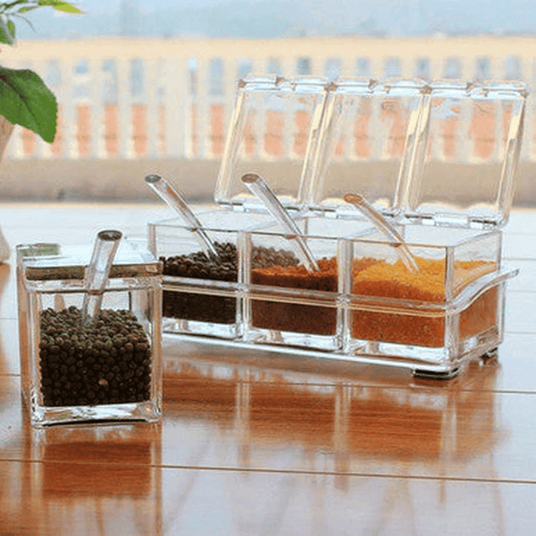 Perfect Dealz 4 Detachable Clear Spice Storage Boxes