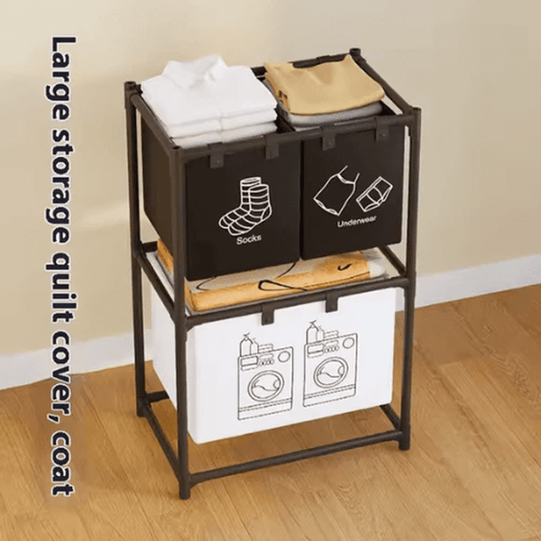 Perfect Dealz 4-Section Laundry Sorter with Dual-Tier Design