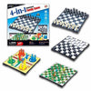 6 in 1 Family Board Game set featuring various board game layouts and pieces for family fun.