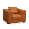 Contemporary 3-Piece Lounge Sofa Set featuring a stylish orange armchair with a soft cushion.