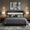 Black Upholstered Panel Headboard for Bedroom