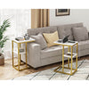 C Shaped Side Table with Charging Station