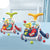 Two colorful 3 in 1 Baby Learning Walker & Activity Trolley with interactive features and balls on a table.