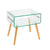 Glass Side Table With Wooden Legs image 0