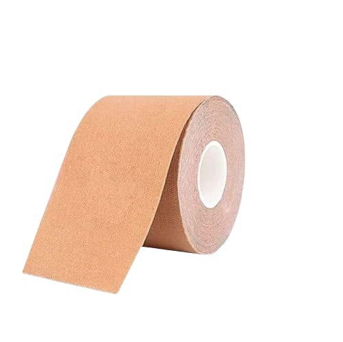 Boob Tape Strap 5M roll demonstrating strong adhesive for breast support and lift.