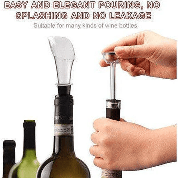 Perfect Dealz Spill-Free Wine Stopper and Pourer Duo