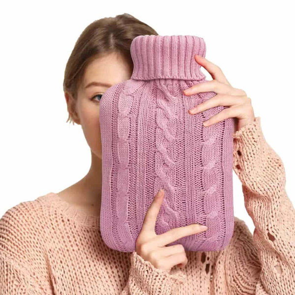 2L Hot Water Bottle with Knitted Cover image 0