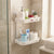 Space Nest 2-Tier Bathroom Corner Shelf with toiletries and daily essentials organized on two levels.