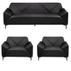 Modern PU Leather Office Lounge Set featuring a stylish black sofa and two matching chairs, perfect for professional spaces.