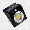 COB Solar Wall Light with solar panel and bright LED for outdoor lighting, ideal for driveways and gardens.