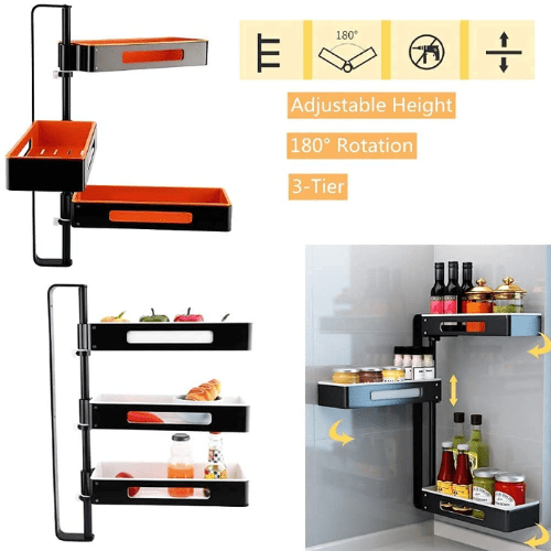 3-Tier Corner Storage Shelf with 180� Rotation image 4