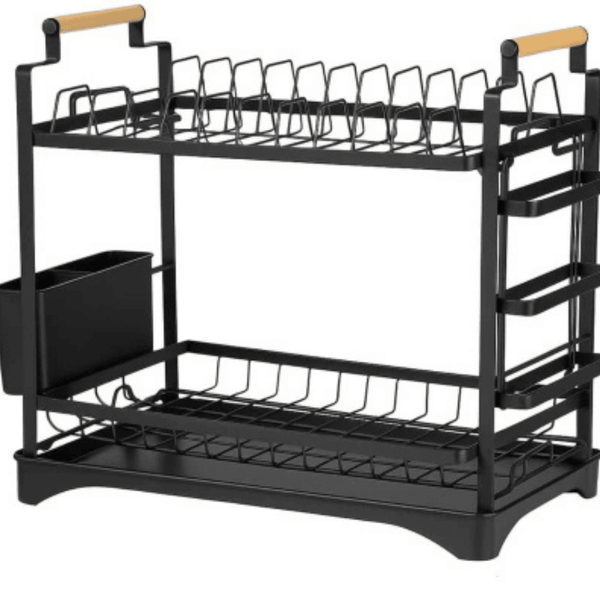 Perfect Dealz 2 Tier Dish Drainer Rack with Drip Tray