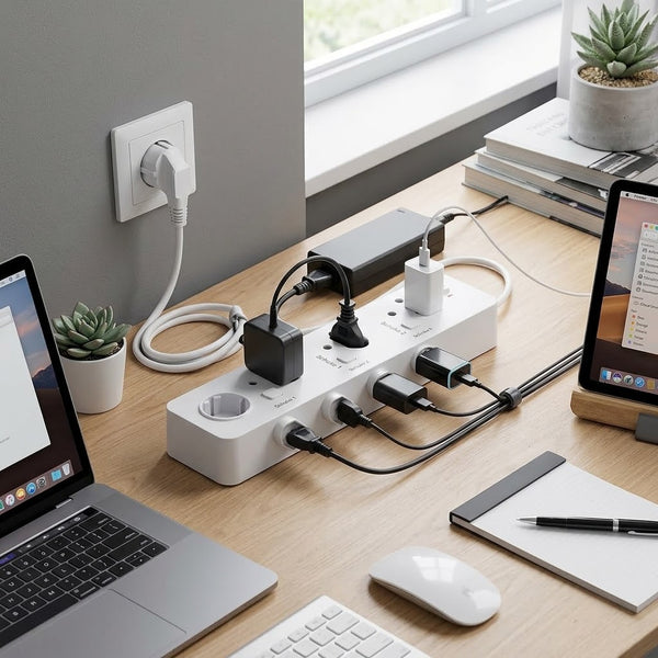 7 Way Multi Plug Adapter with Switches