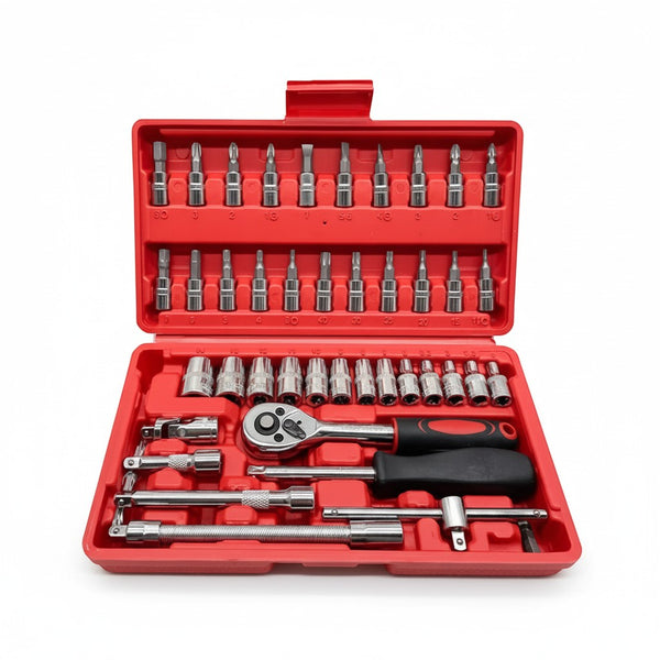 46-Piece All-in-One Socket Wrench Tool Set with Storage Case