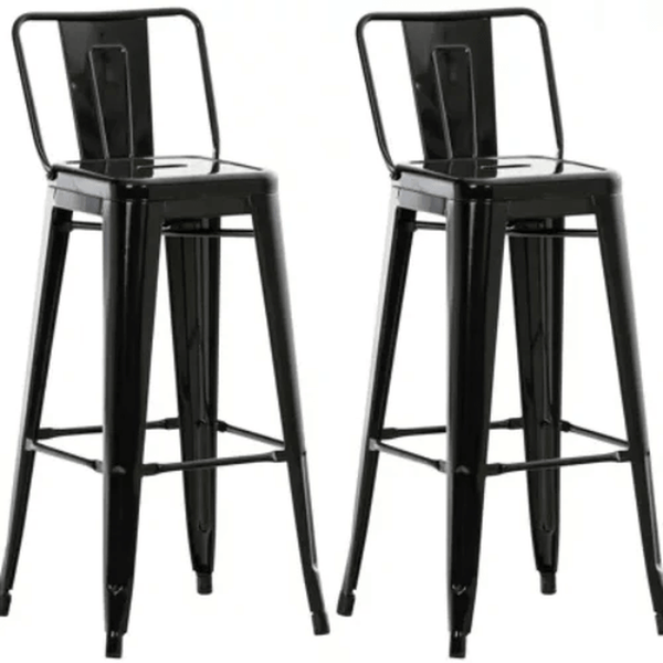 Metro Metal Bar Stool - stylish black metal stools for modern kitchen and bar seating.