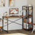Space-Saving Industrial Desk with Storage Shelves in modern workspace featuring computer and bookshelves.