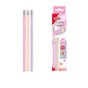 12 pcs Lightweight Pink Hexagonal Pencil set with colorful pencils and packaging.