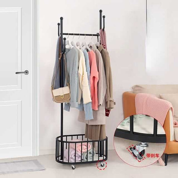Nordic Clothes Rack on Wheels image 1