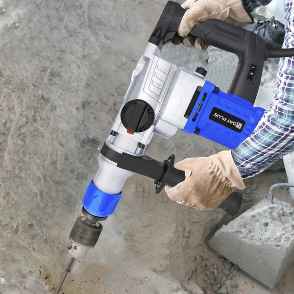 1500W Electric Demolition Jackhammer Concrete Breaker Kit in use, efficiently breaking through tough surfaces.